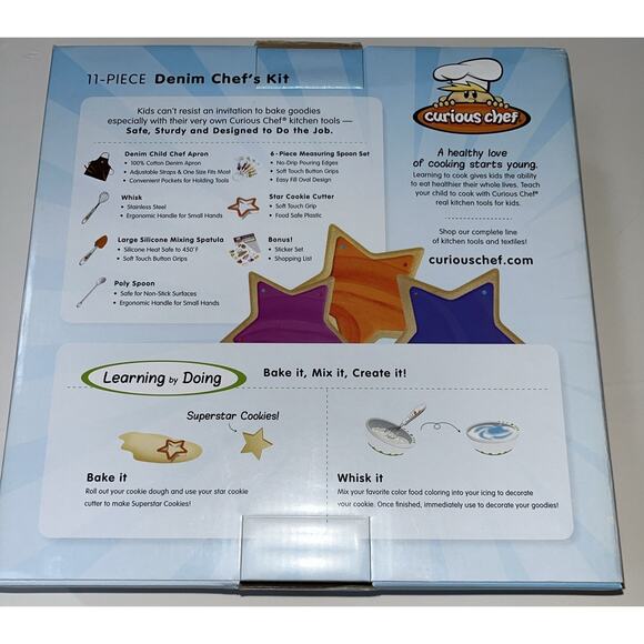 Curious‎ Chef Kids 11 Piece Chefs Kit NIB Orange Green - Picture 2 of 6